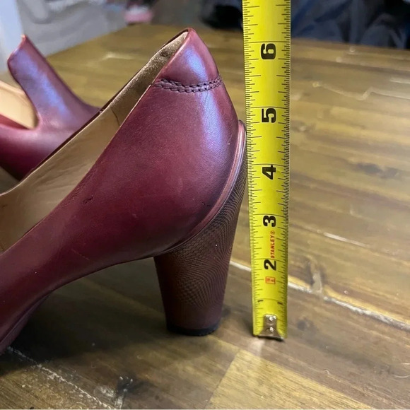 Ecco sculptured 75 bordeaux heels 41 Loafer Wine Burgundy - Picture 9 of 9